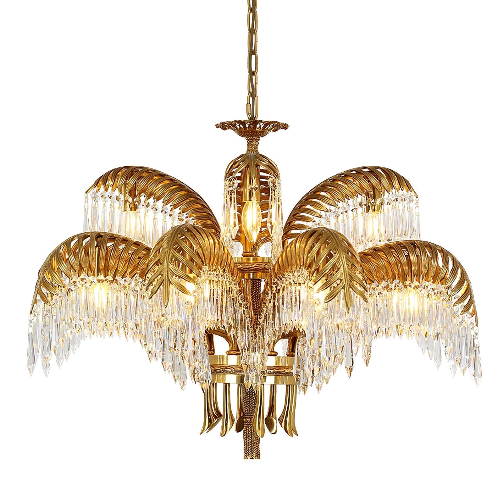Odoraris Regal Brass Crystal Chandelier - Neutral Decor
