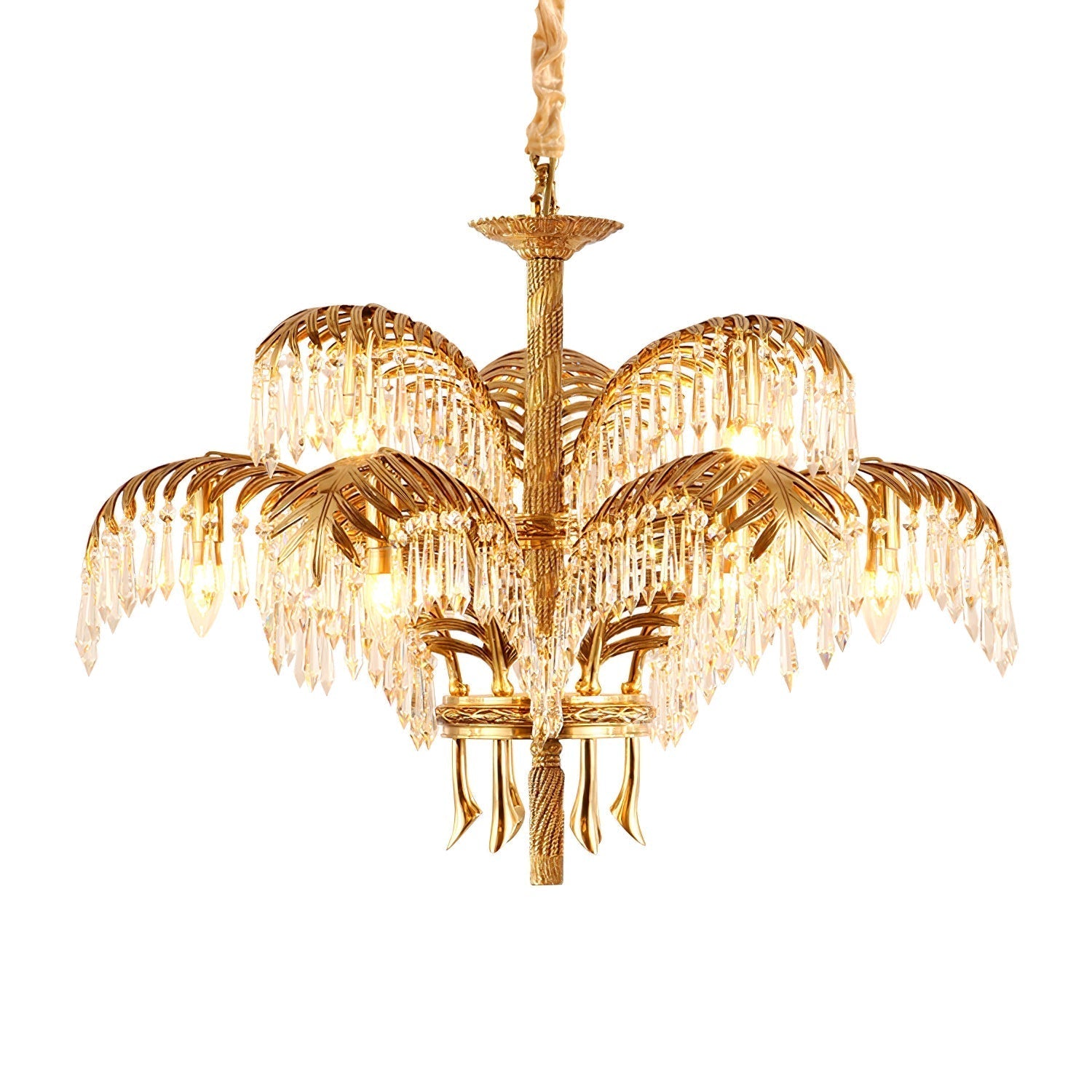 Odoraris Regal Brass Crystal Chandelier - Neutral Decor