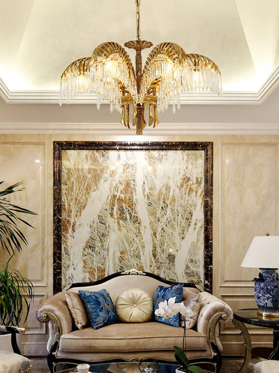 Odoraris Regal Brass Crystal Chandelier - Neutral Decor