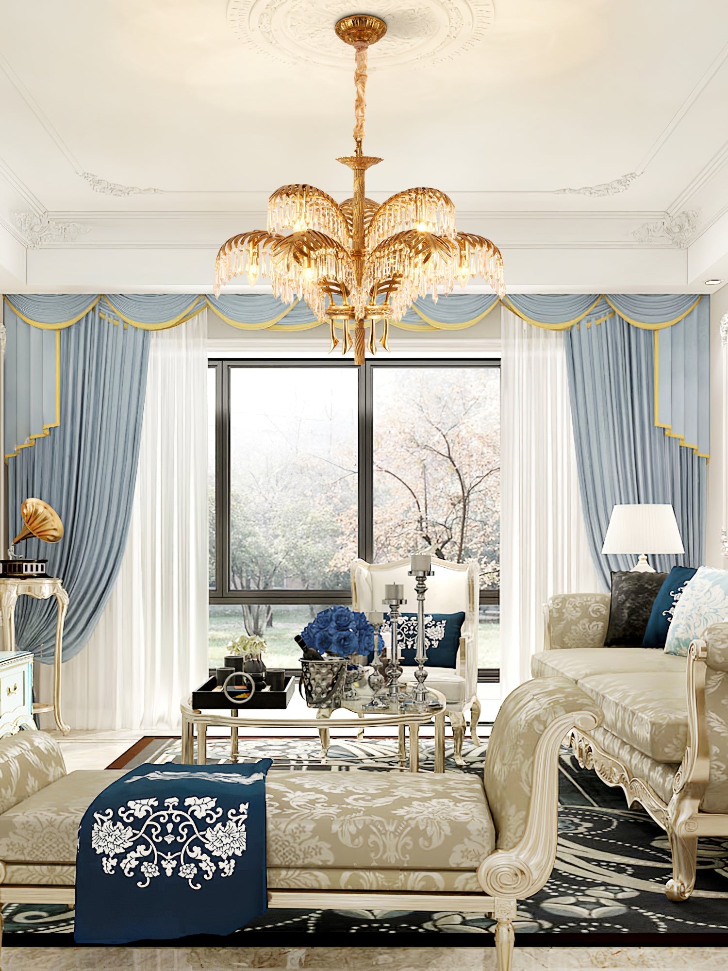 Odoraris Regal Brass Crystal Chandelier - Neutral Decor