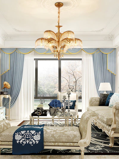 Odoraris Regal Brass Crystal Chandelier - Neutral Decor