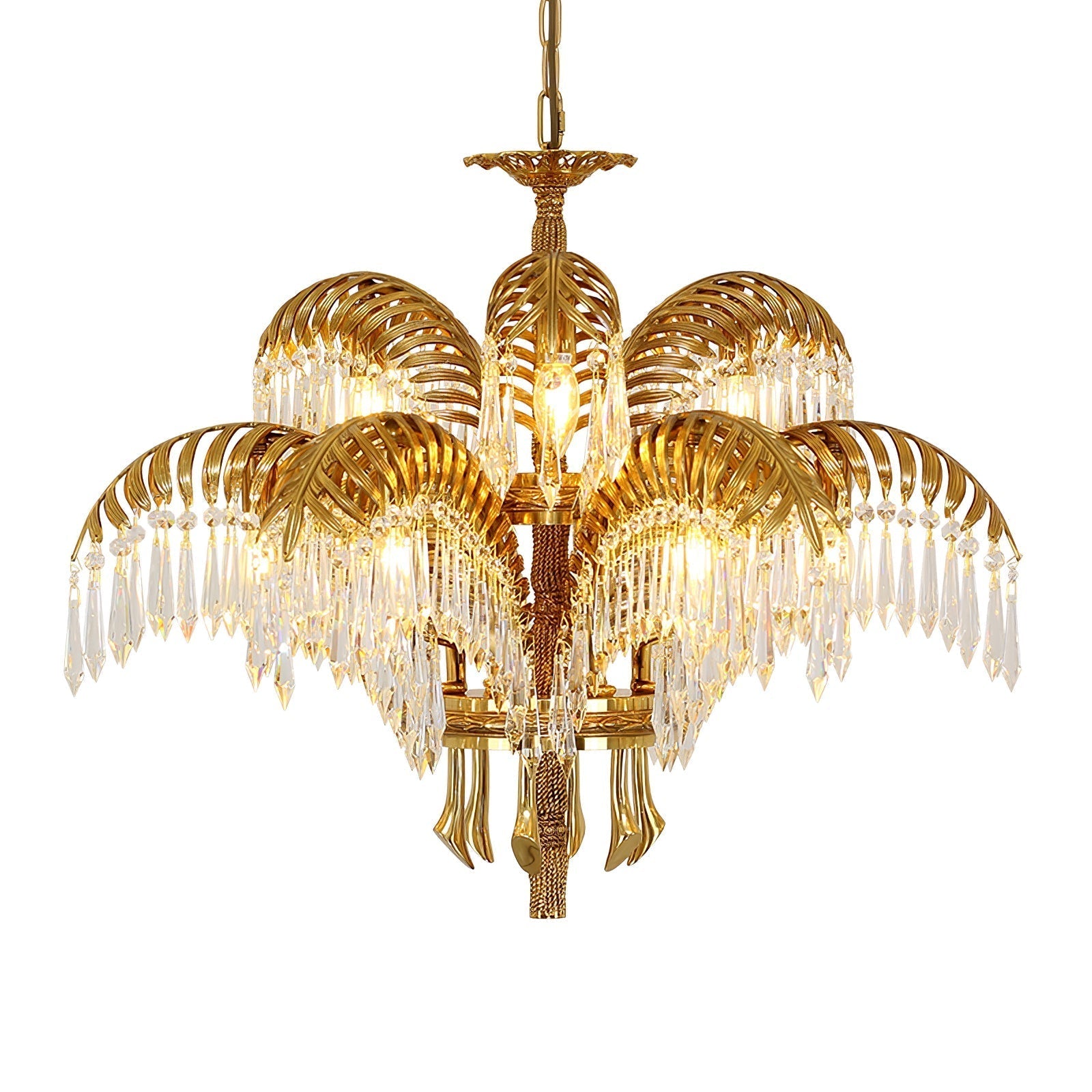 Odoraris Regal Brass Crystal Chandelier - Neutral Decor