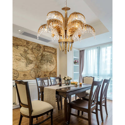 Odoraris Regal Brass Crystal Chandelier - Neutral Decor