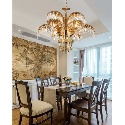 Odoraris Regal Brass Crystal Chandelier - Neutral Decor