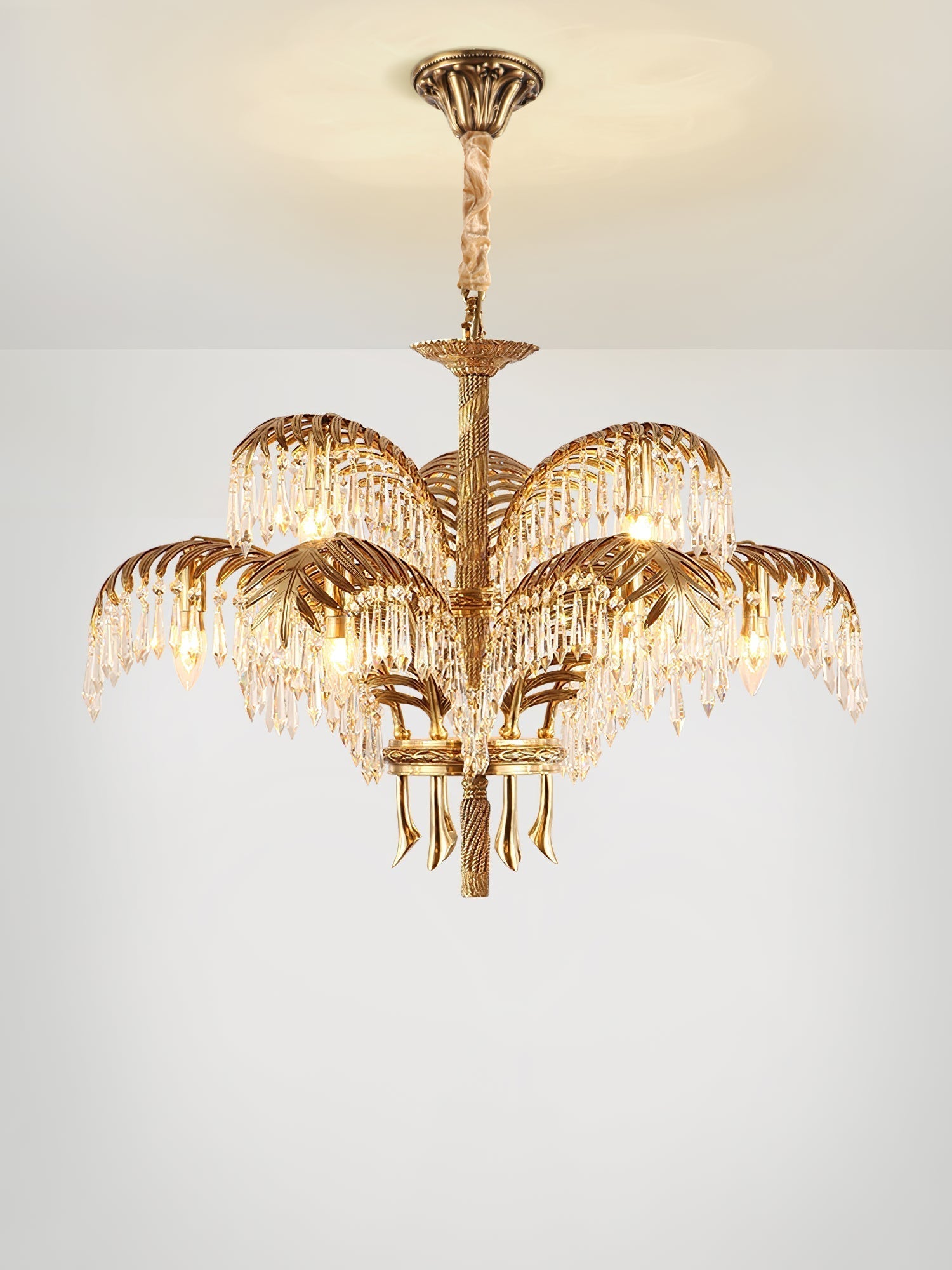 Odoraris Regal Brass Crystal Chandelier - Neutral Decor