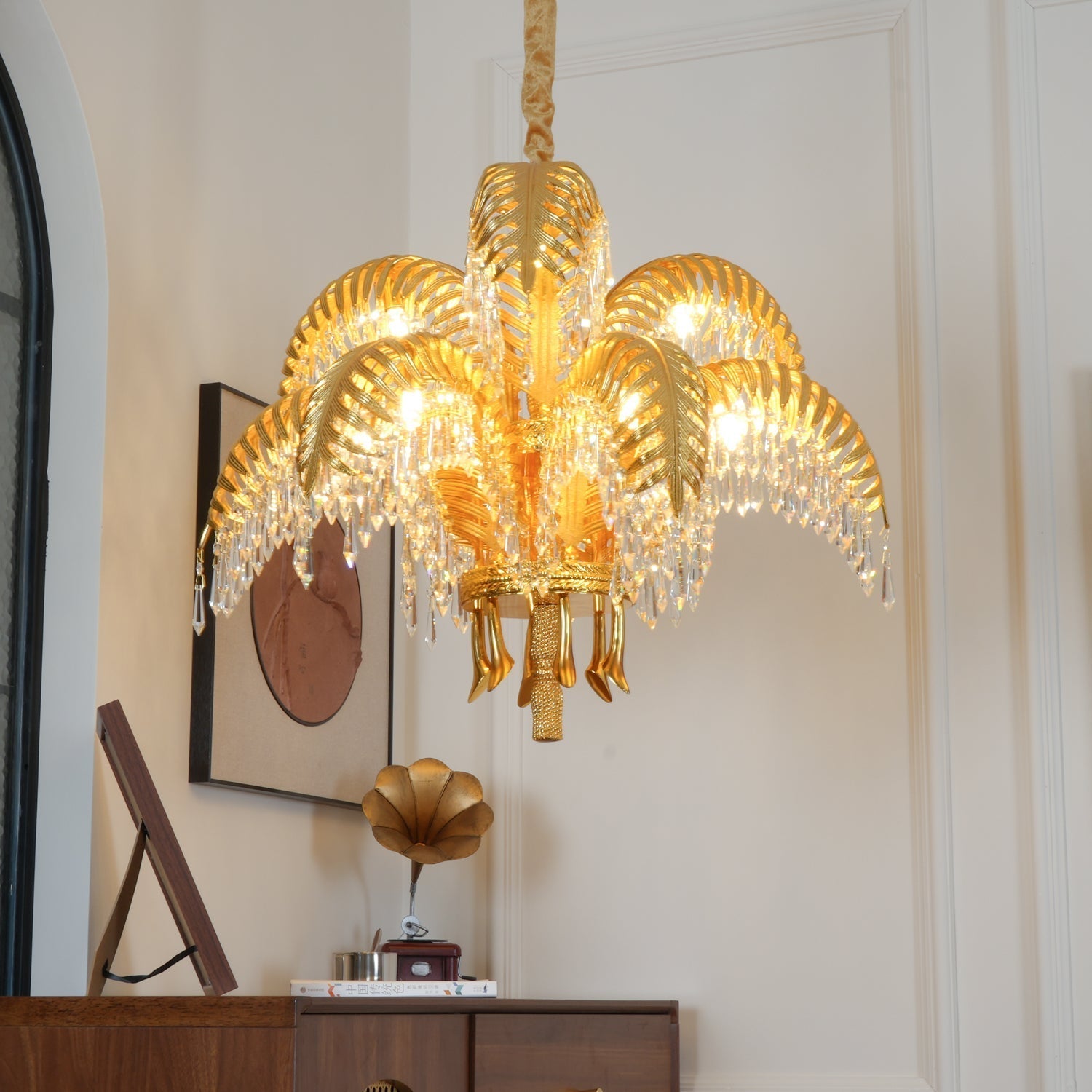 Odoraris Regal Brass Crystal Chandelier - Neutral Decor