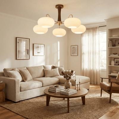 Norwell Brass Wooden Persimmon Chandelier