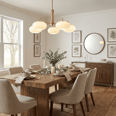 Norwell Brass Wooden Persimmon Chandelier
