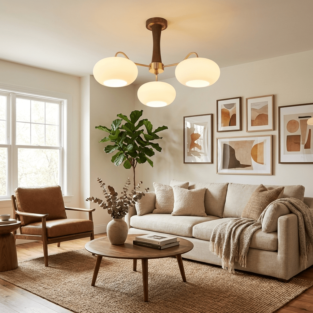 Norwell Brass Wooden Persimmon Chandelier