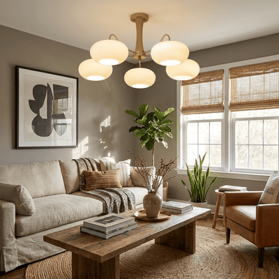 Norwell Brass Wooden Persimmon Chandelier