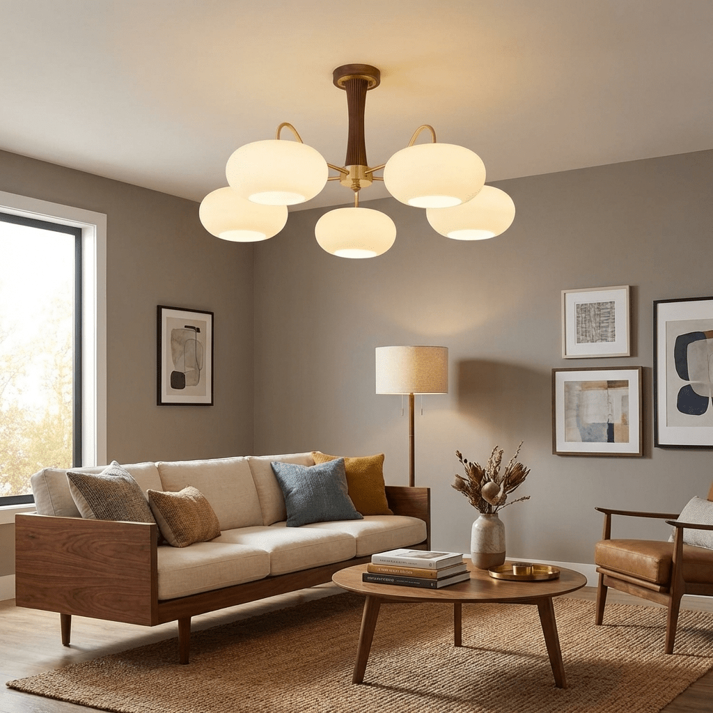 Norwell Brass Wooden Persimmon Chandelier
