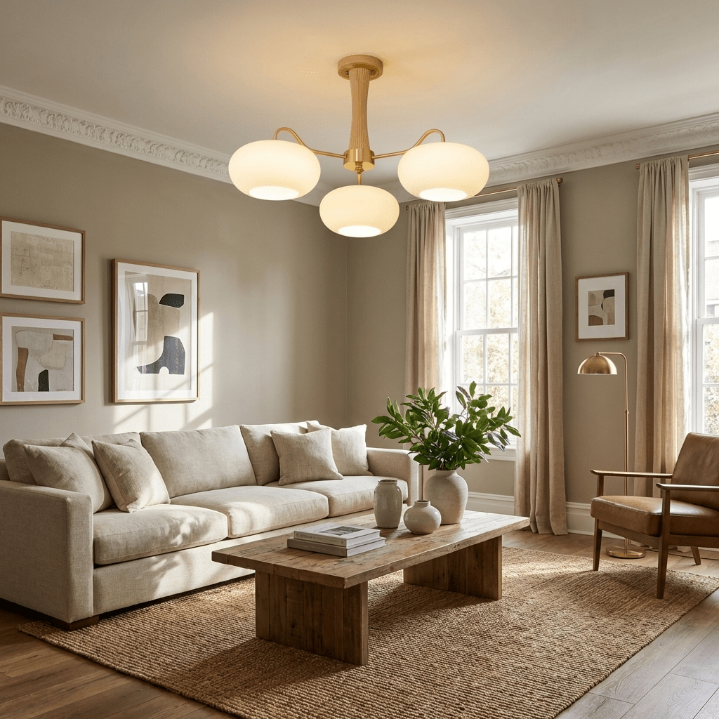 Norwell Brass Wooden Persimmon Chandelier