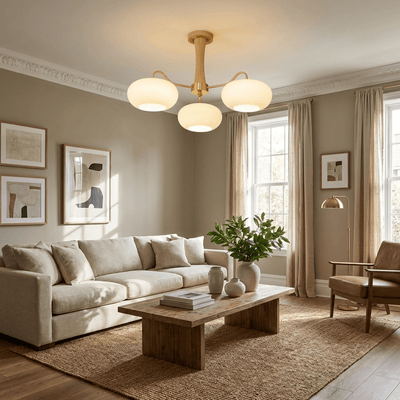 Norwell Brass Wooden Persimmon Chandelier
