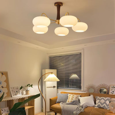 Norwell Brass Wooden Persimmon Chandelier
