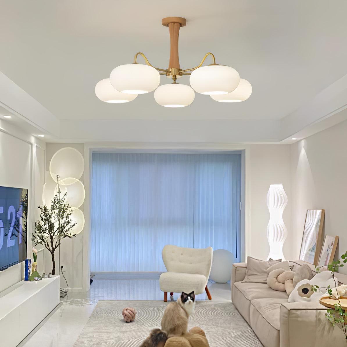 Norwell Brass Wooden Persimmon Chandelier