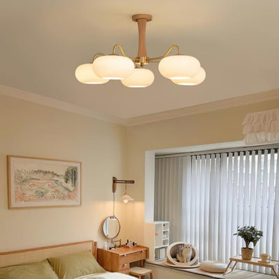 Norwell Brass Wooden Persimmon Chandelier