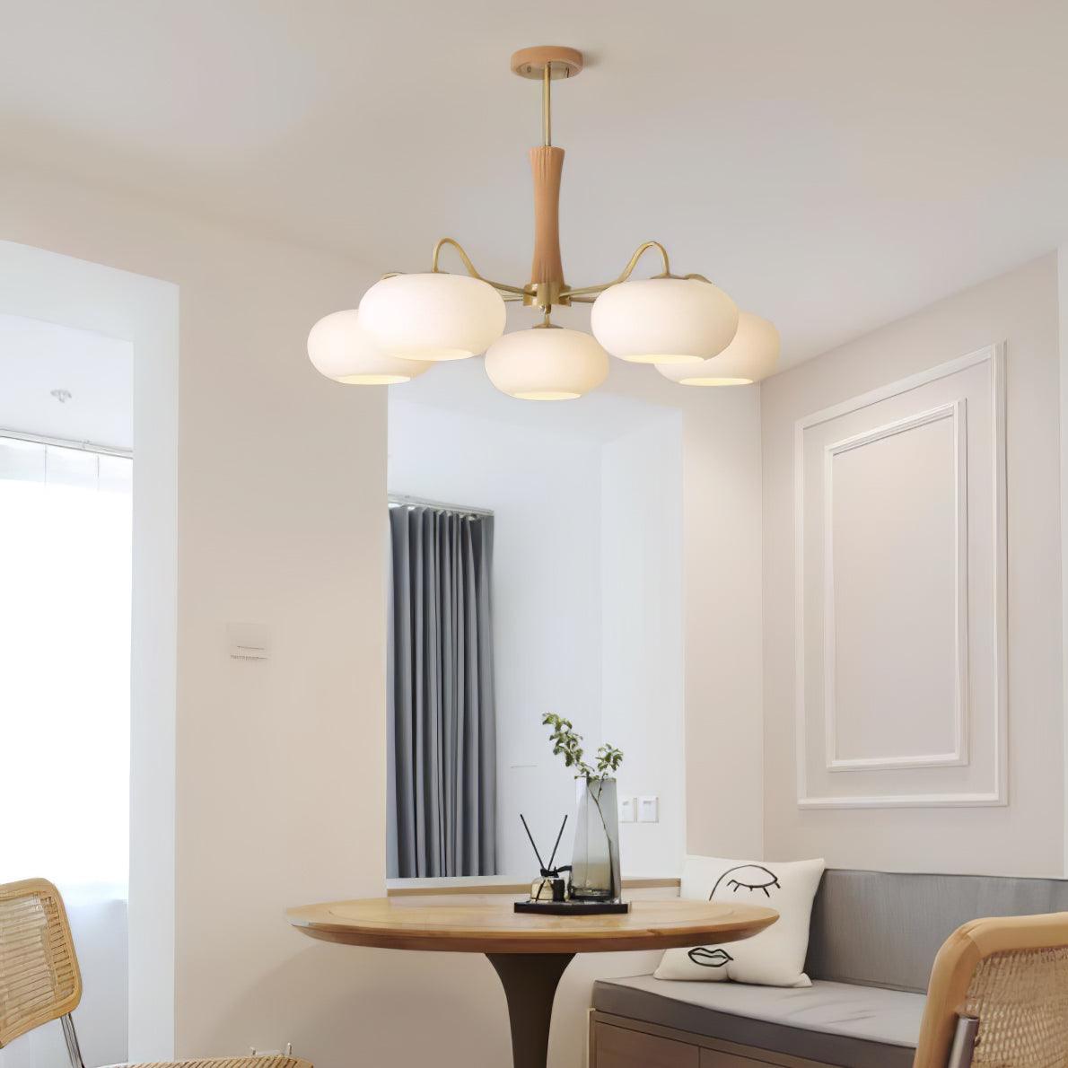 Norwell Brass Wooden Persimmon Chandelier