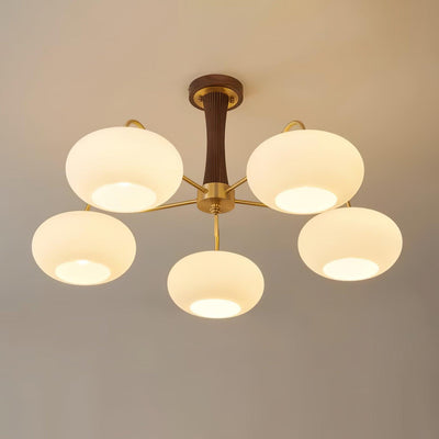 Norwell Brass Wooden Persimmon Chandelier