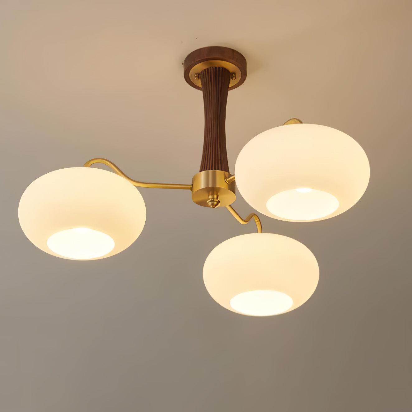 Norwell Brass Wooden Persimmon Chandelier