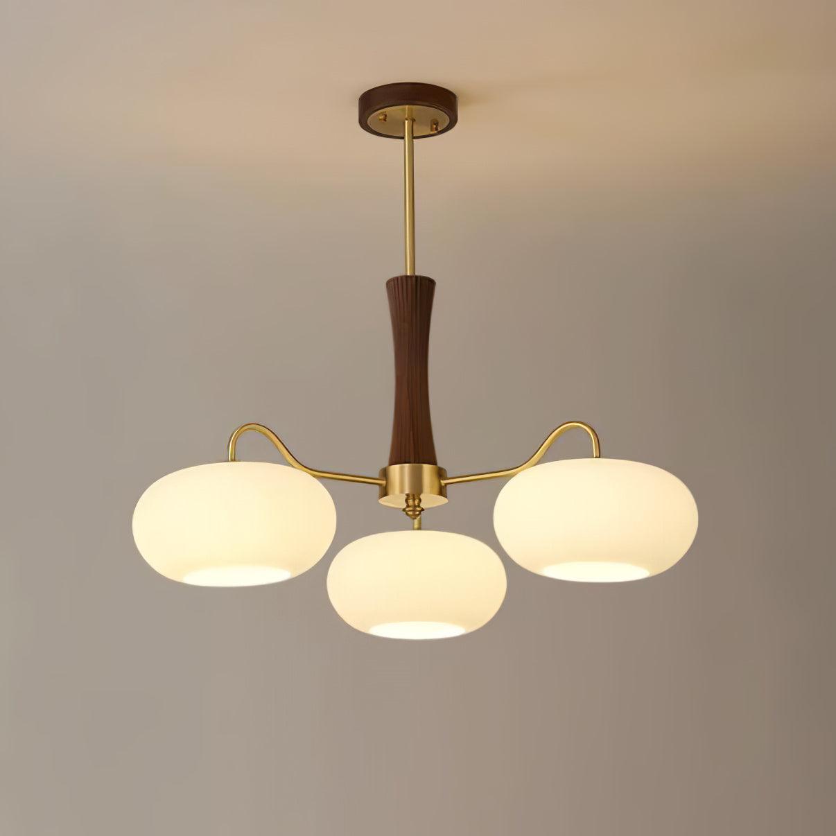 Norwell Brass Wooden Persimmon Chandelier
