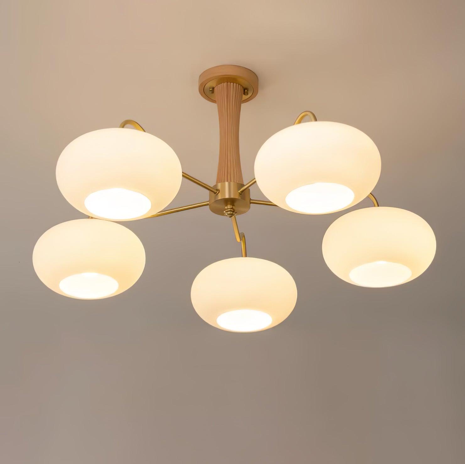 Norwell Brass Wooden Persimmon Chandelier