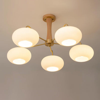 Norwell Brass Wooden Persimmon Chandelier
