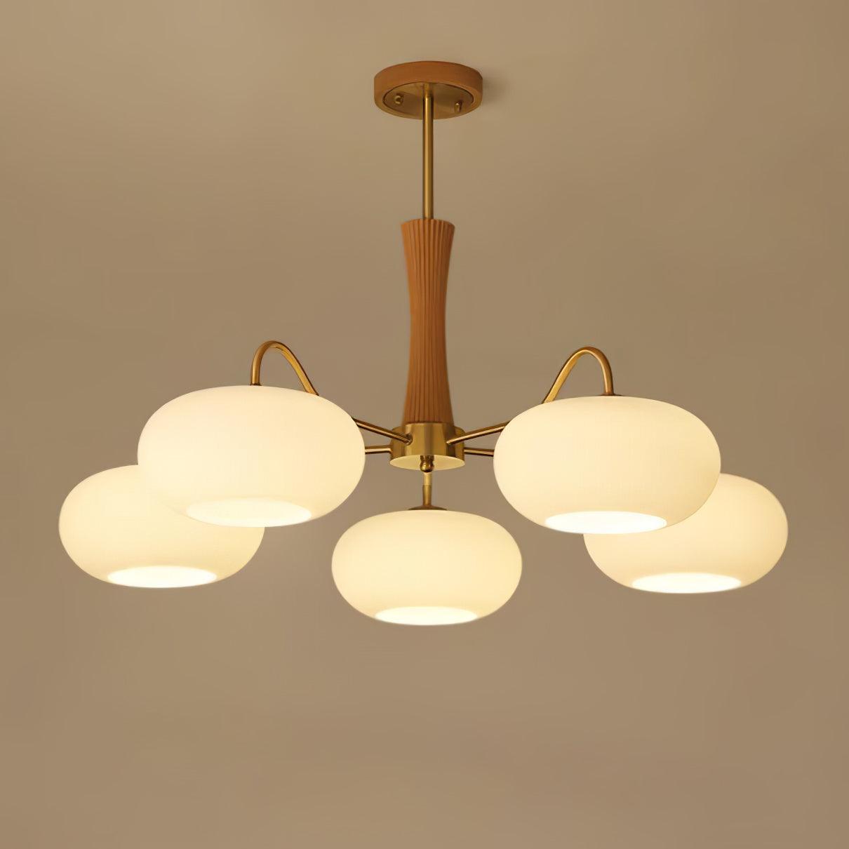 Norwell Brass Wooden Persimmon Chandelier