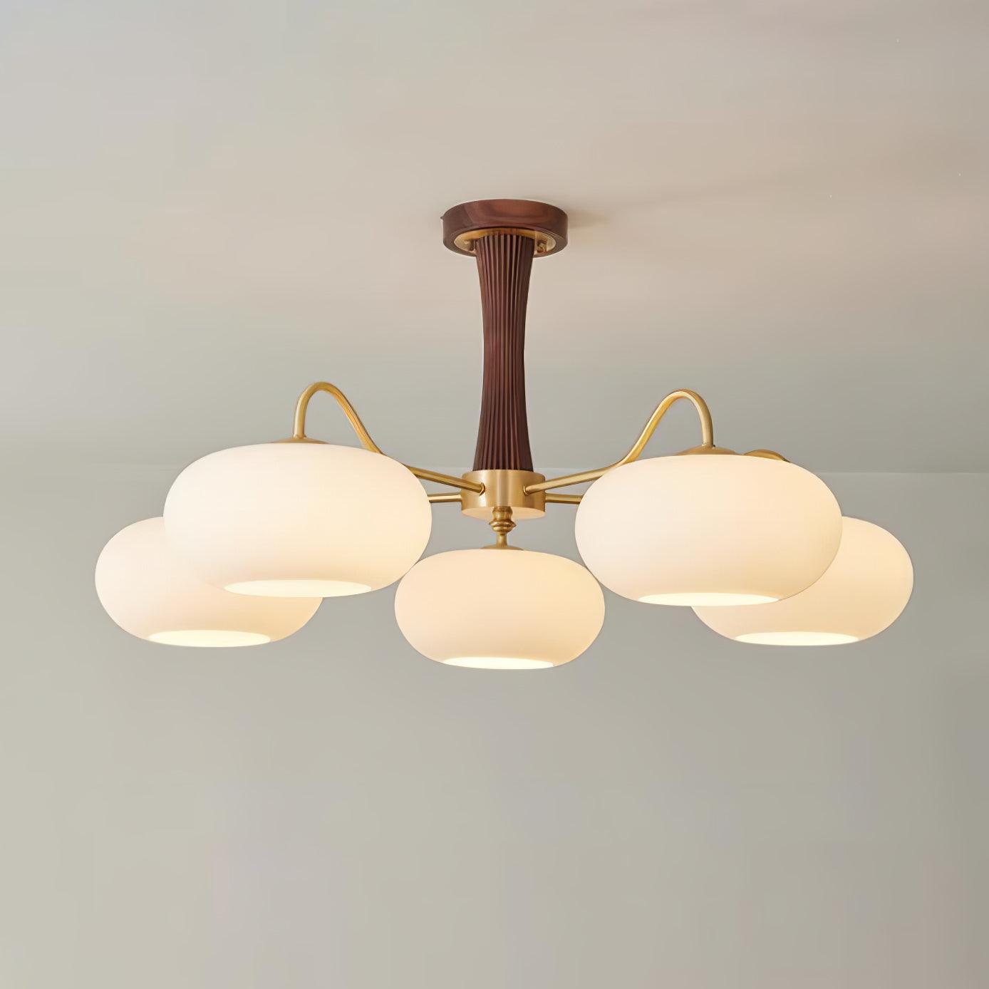 Norwell Brass Wooden Persimmon Chandelier