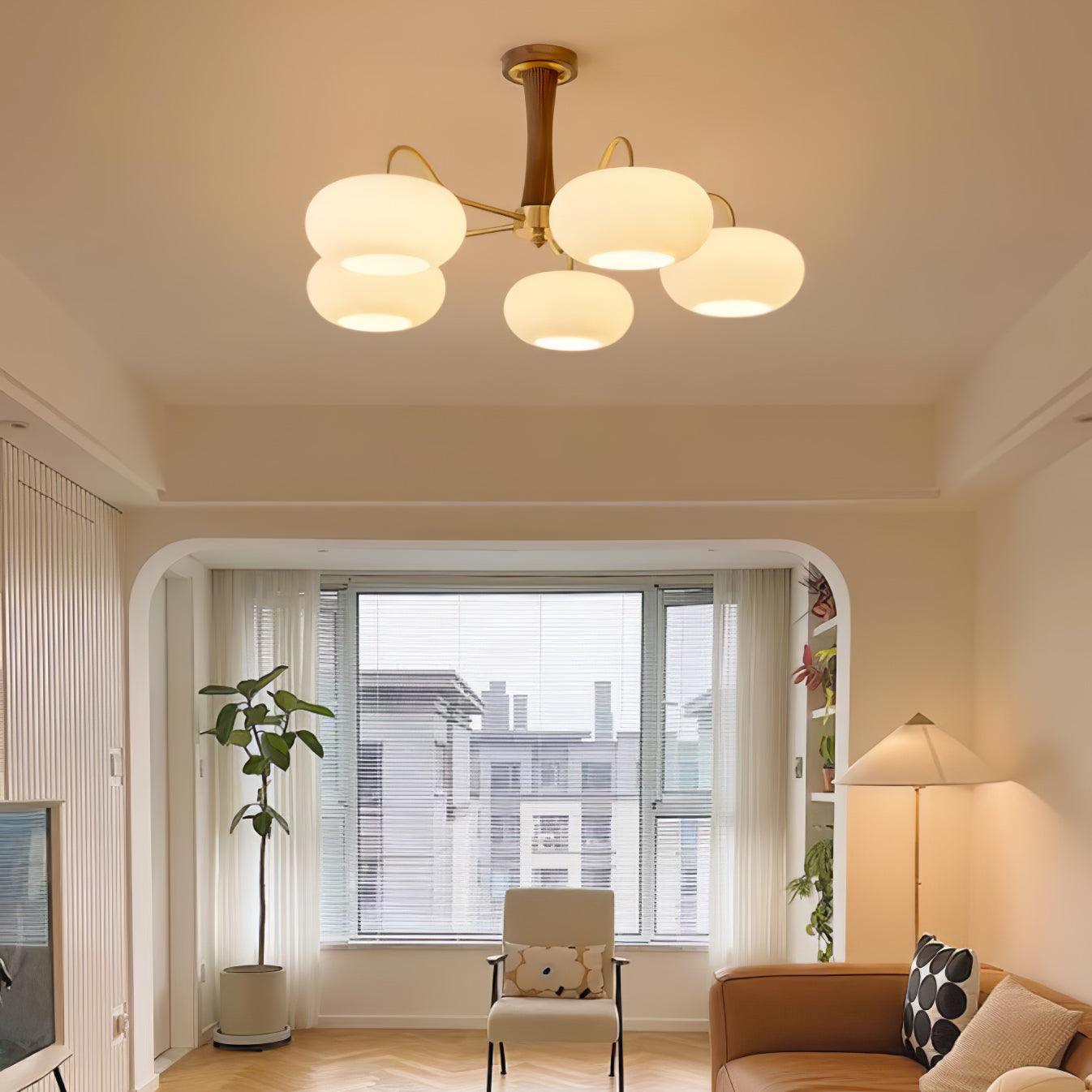 Norwell Brass Wooden Persimmon Chandelier
