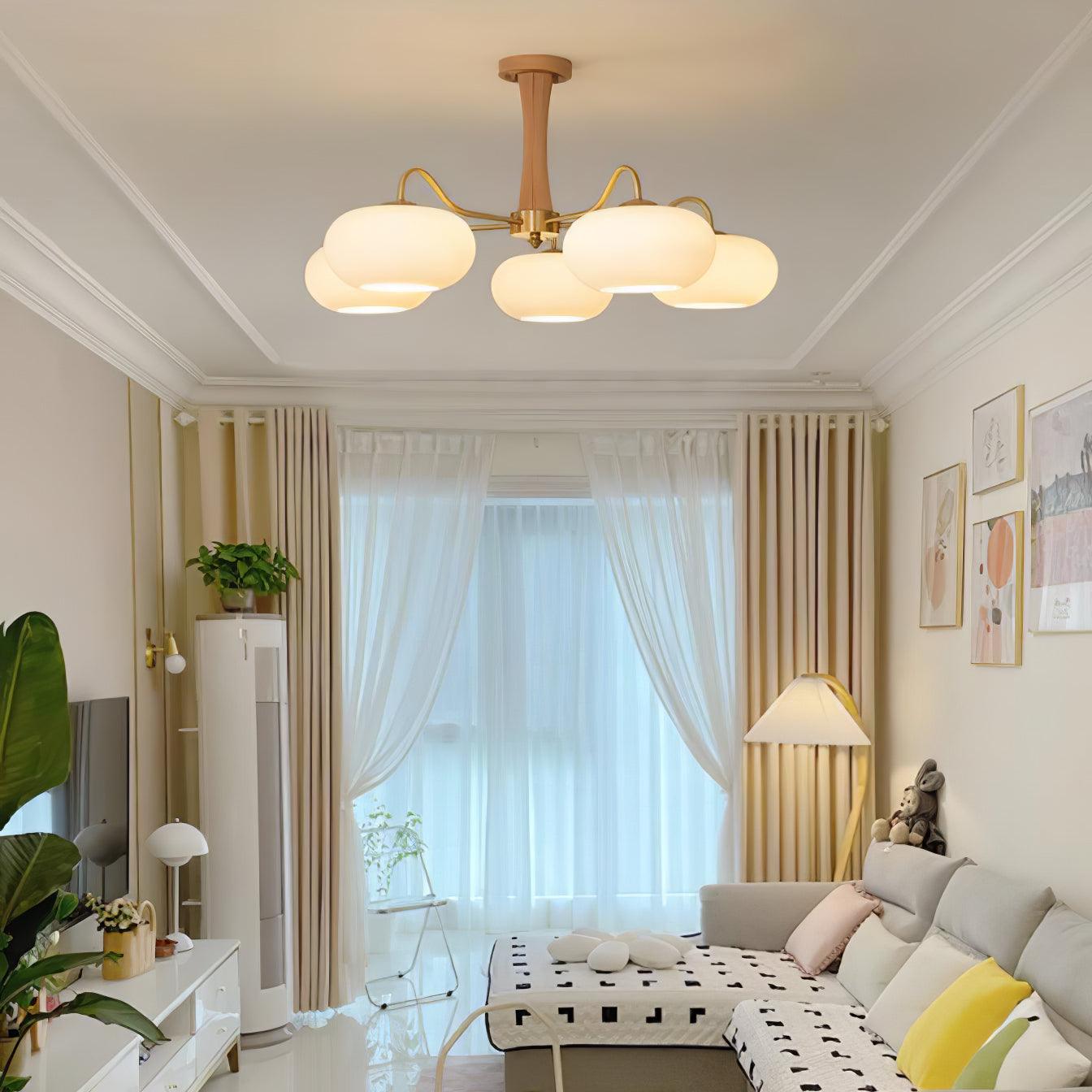 Norwell Brass Wooden Persimmon Chandelier