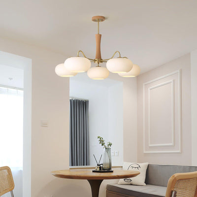 Norwell Brass Wooden Persimmon Chandelier
