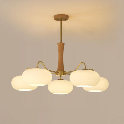 Norwell Brass Wooden Persimmon Chandelier