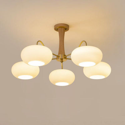 Norwell Brass Wooden Persimmon Chandelier