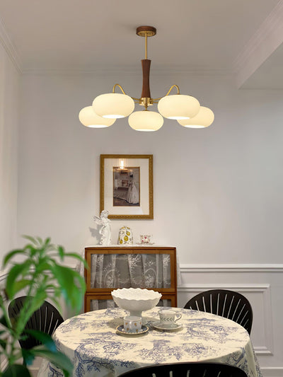 Norwell Brass Wooden Persimmon Chandelier