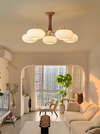 Norwell Brass Wooden Persimmon Chandelier