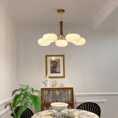 Norwell Brass Wooden Persimmon Chandelier