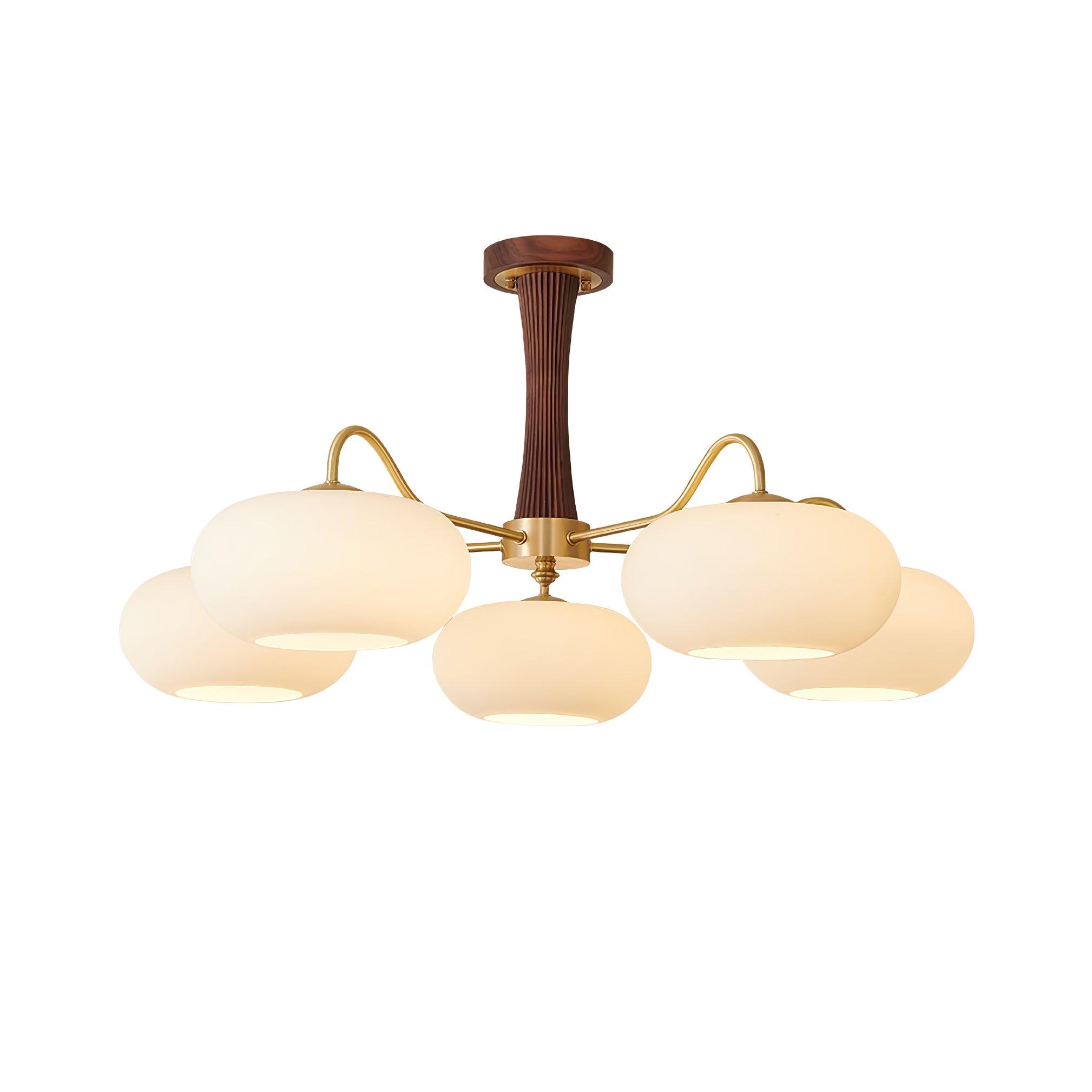 Norwell Brass Wooden Persimmon Chandelier