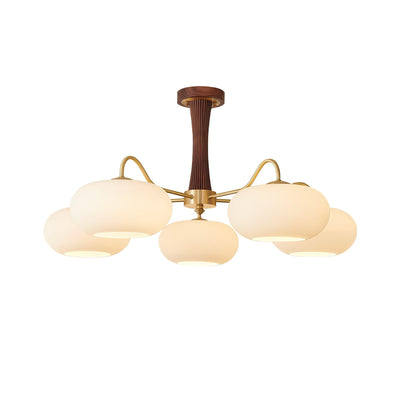 Norwell Brass Wooden Persimmon Chandelier
