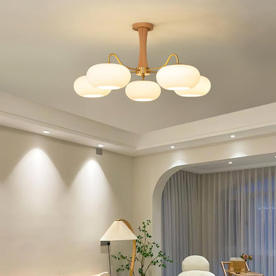 Norwell Brass Wooden Persimmon Chandelier