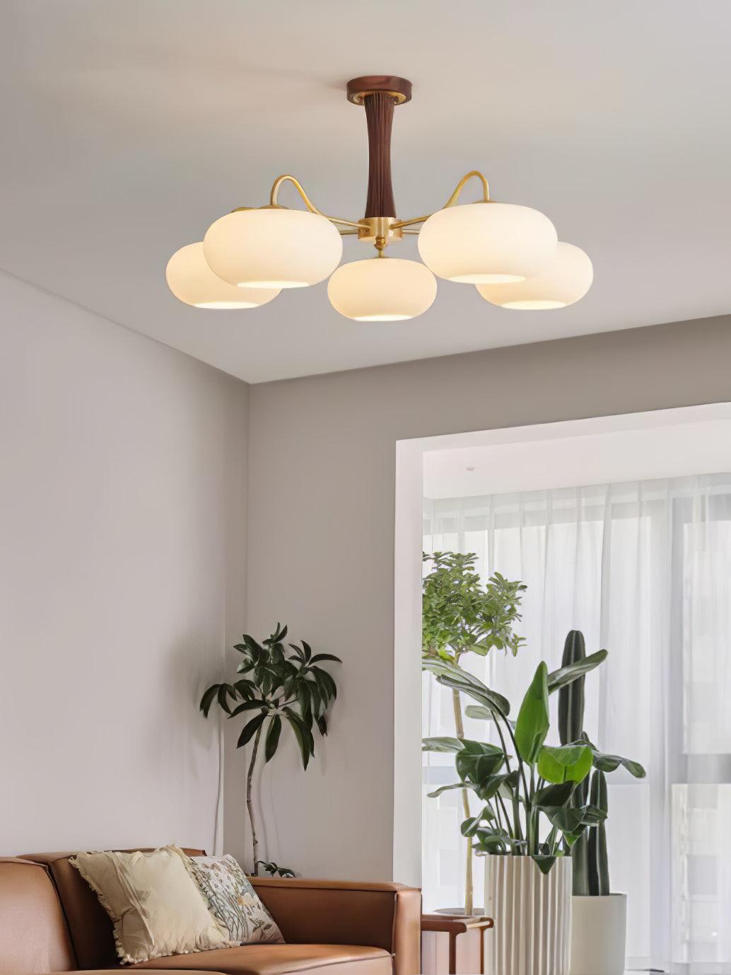 Norwell Brass Wooden Persimmon Chandelier