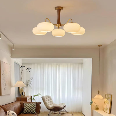 Norwell Brass Wooden Persimmon Chandelier