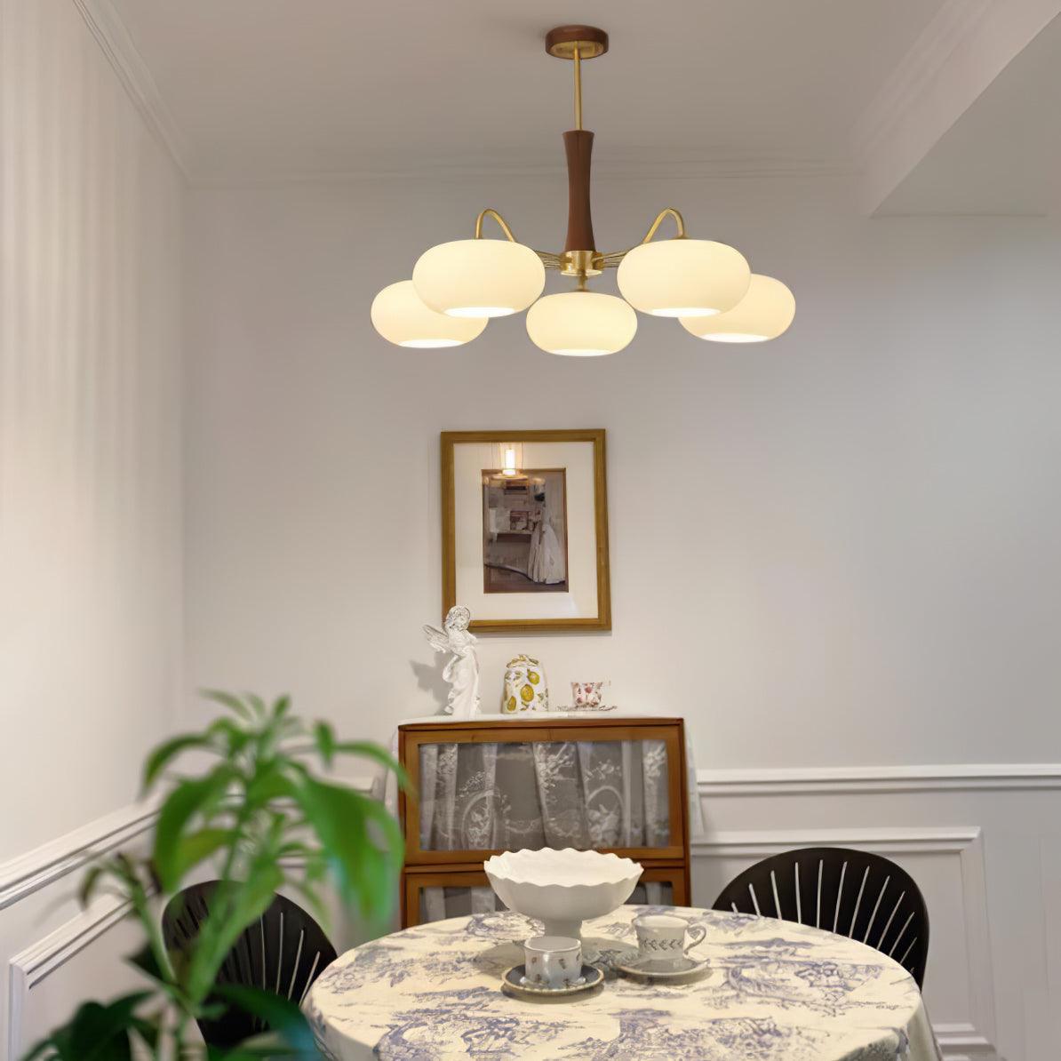 Norwell Brass Wooden Persimmon Chandelier