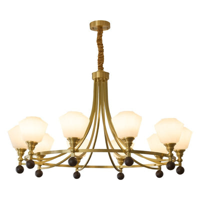 Nyraeyra Premium Nordic Art Brass Wood Chandelier