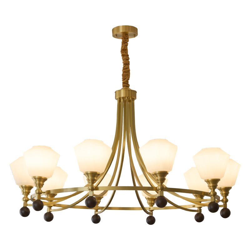 Nyraeyra Premium Nordic Art Brass Wood Chandelier