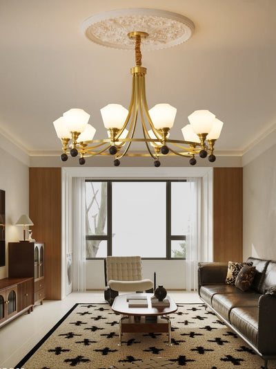 Nyraeyra Premium Nordic Art Brass Wood Chandelier