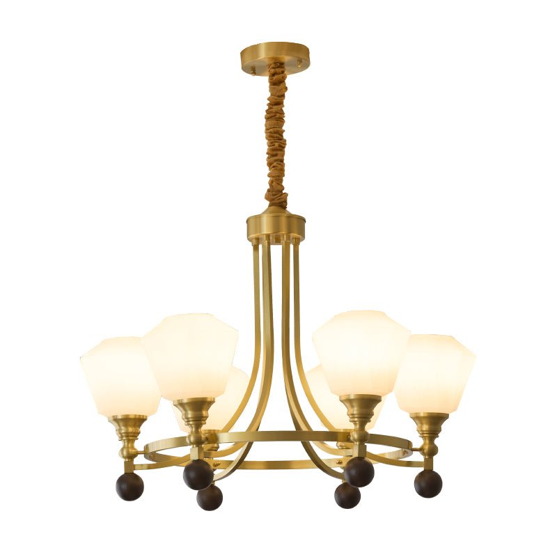 Nyraeyra Premium Nordic Art Brass Wood Chandelier