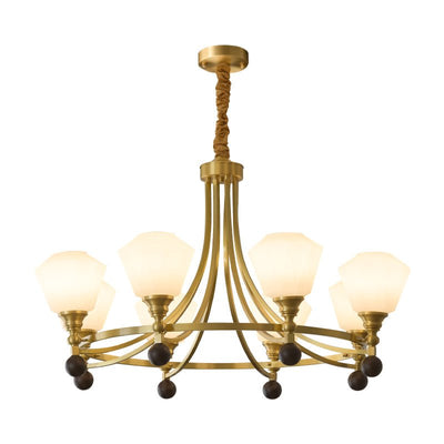 Nyraeyra Premium Nordic Art Brass Wood Chandelier