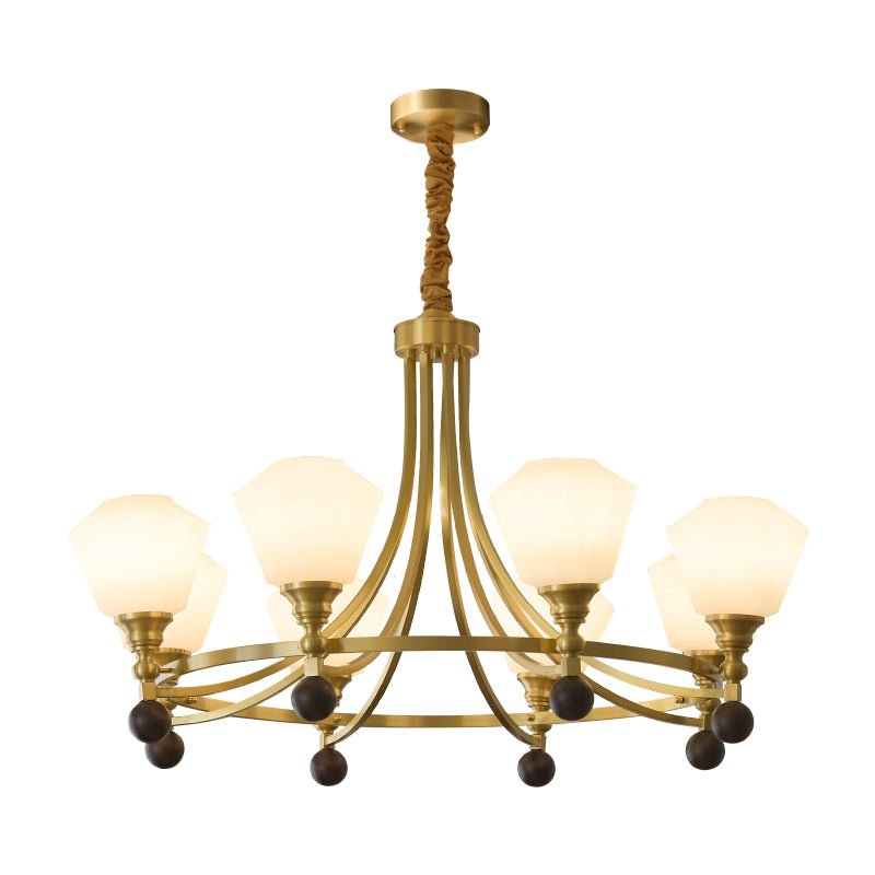 Nyraeyra Premium Nordic Art Brass Wood Chandelier