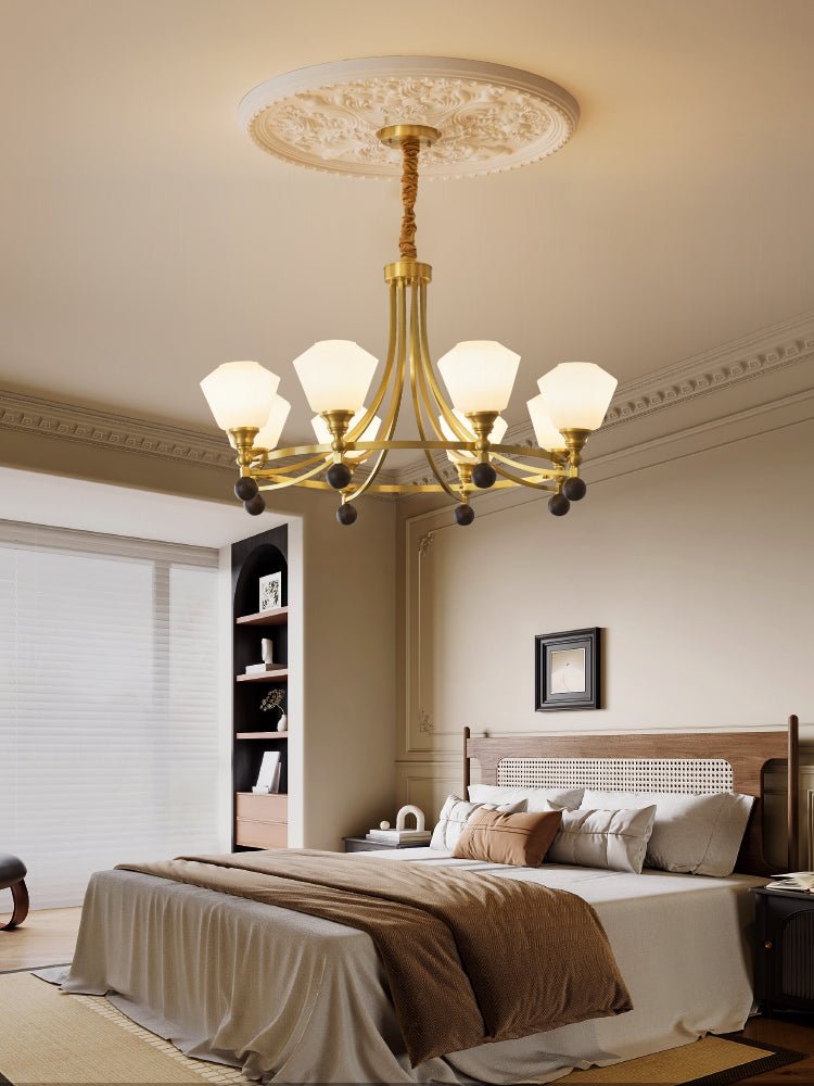Nyraeyra Premium Nordic Art Brass Wood Chandelier