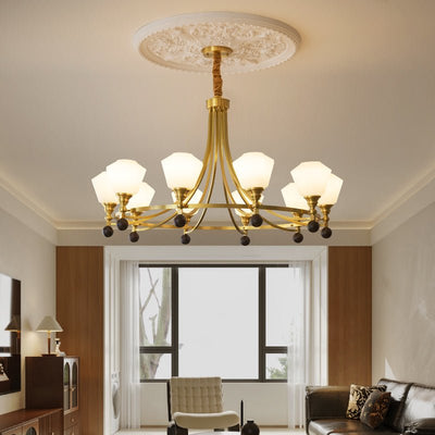 Nyraeyra Premium Nordic Art Brass Wood Chandelier
